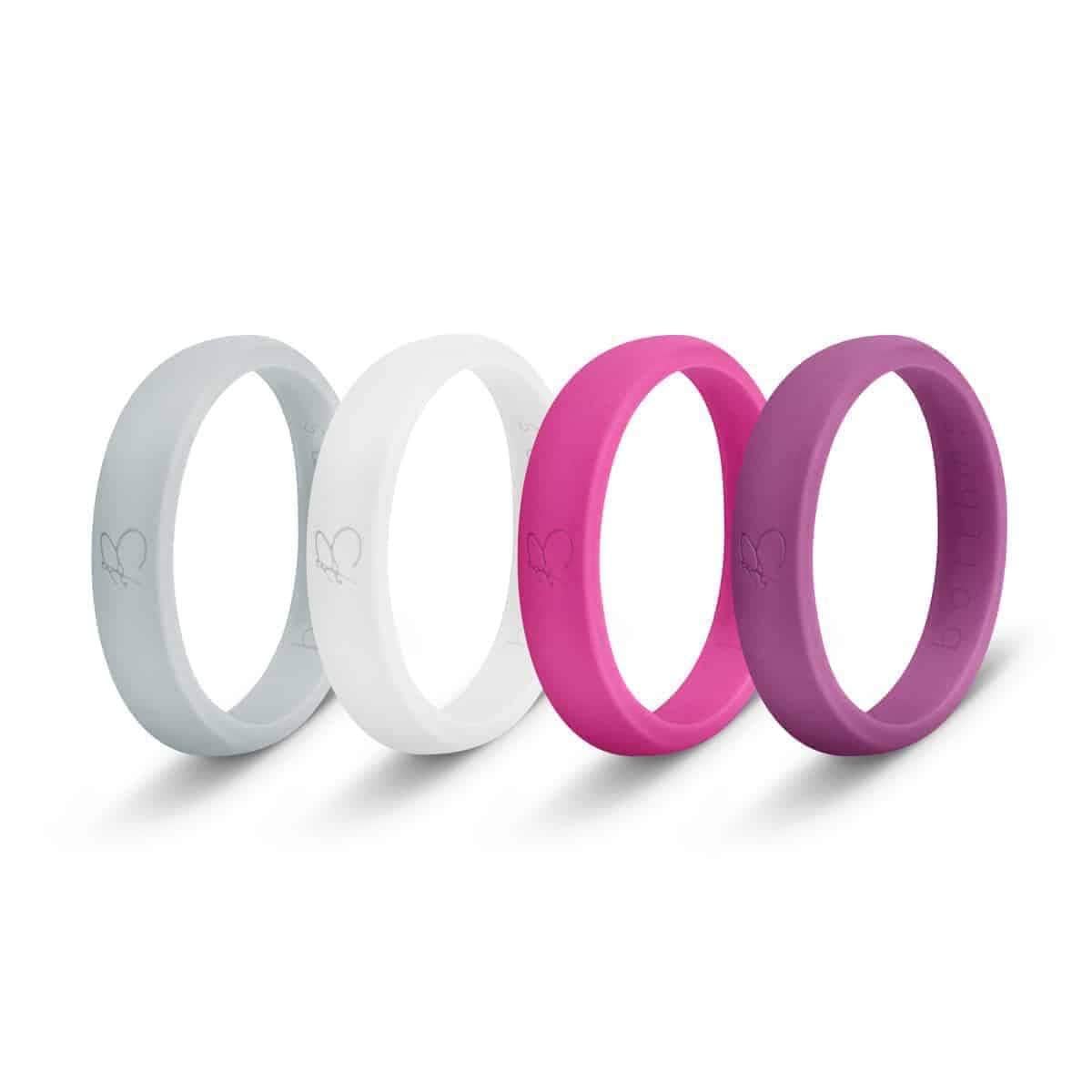 botthms botthms Fashionable Ladies Silicone Ring Set - 4 Rings Silicone Rings